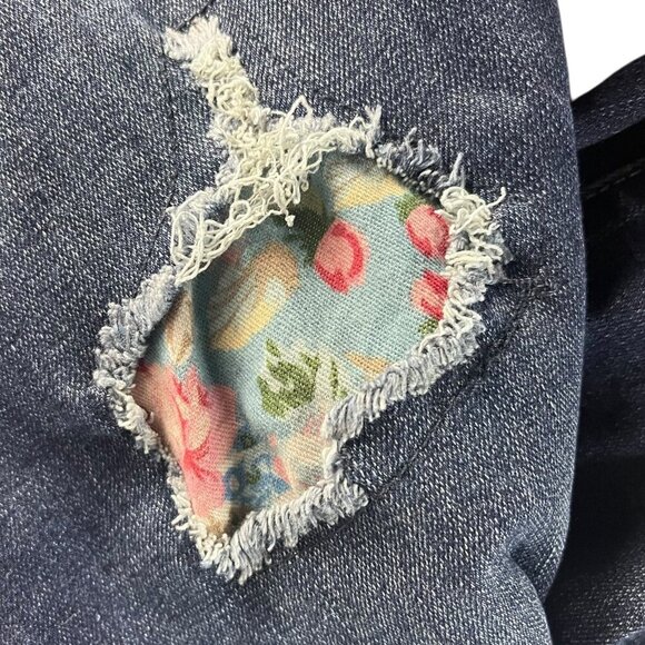 Venezia By Lane Bryant Denim Distressed Patchwork Jeans Womens Size 24 Blue - Picture 6 of 16